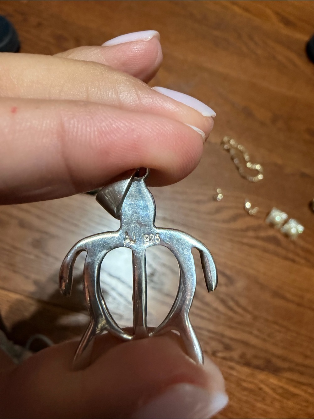 Sterling Silver Turtle Pendant Necklace - 925 Silver